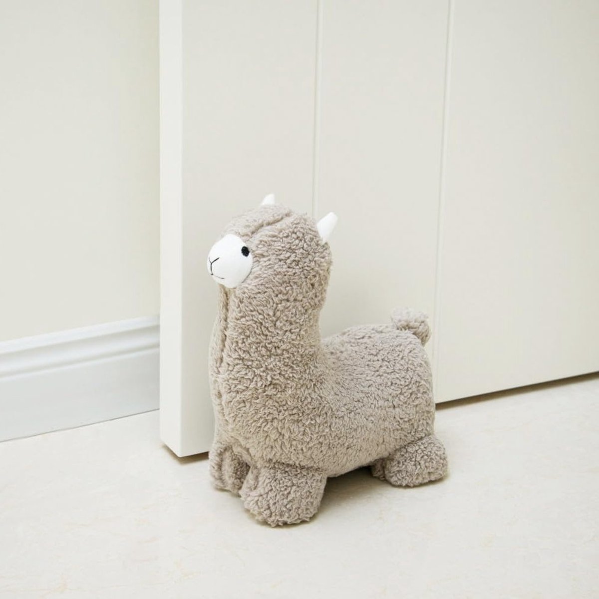 Decoratieve Deurstopper voor Thuis en Kantoor - Zware Interieur Deurstopper van Stof in Dierenvorm - Alpaca Design, Leuk en Functioneel