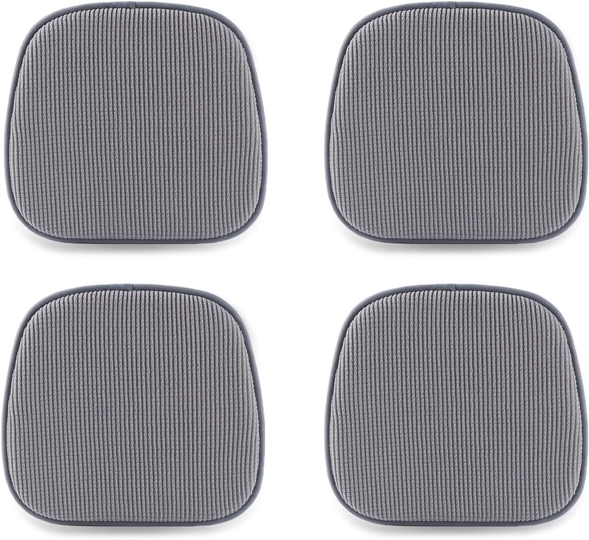 Comfortabele Set van 4 Stoelkussens 40 x 38 cm met Ruitpatroon, Antislip en Wasbaar voor Binnen en Buiten Gebruik