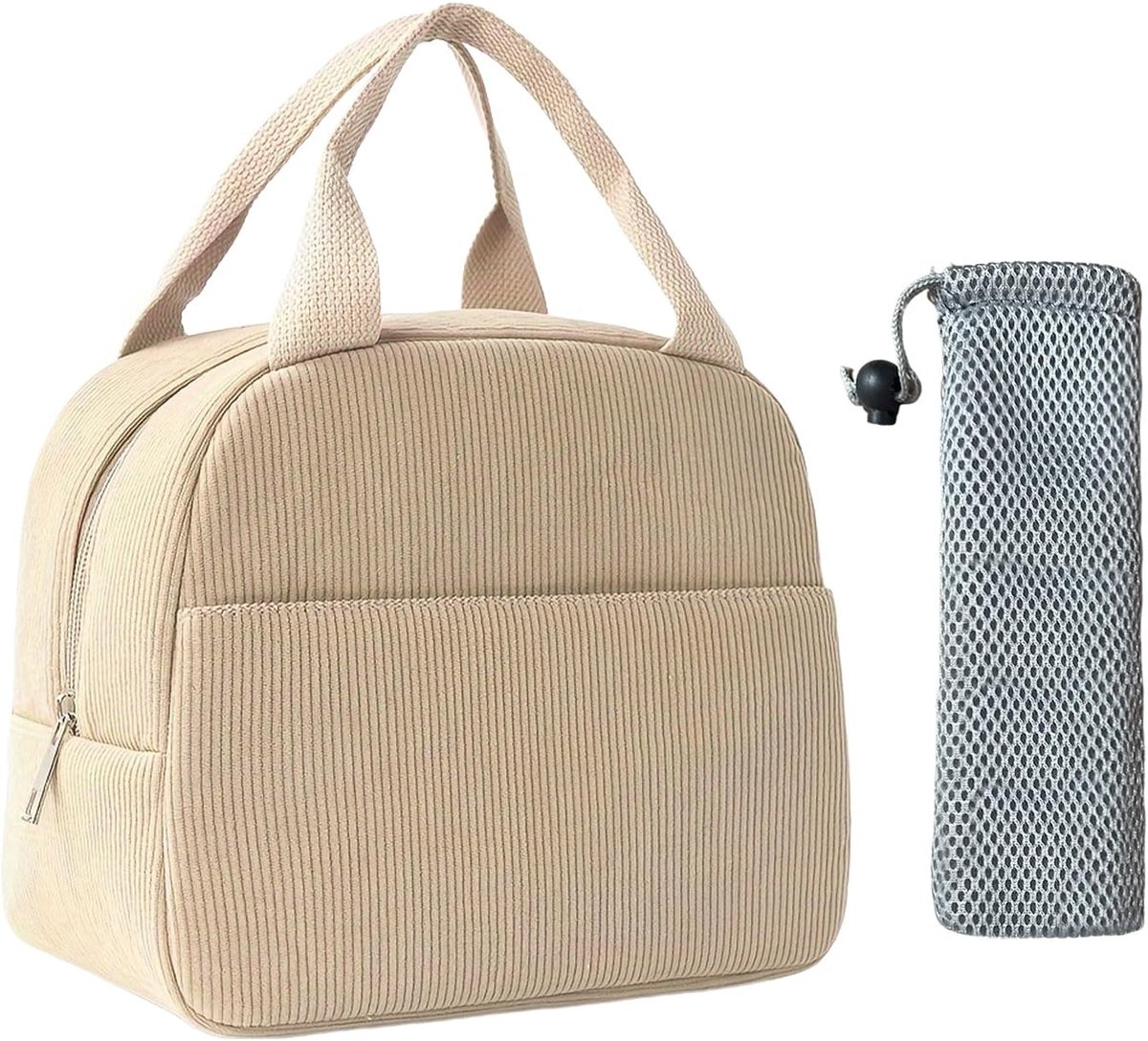 SnelShoppen - Isolerende Lunchtas voor Vrouwen, Mannen en Kinderen - Koeltas voor Werk, School, Picknick, Reizen, Strand - Khaki