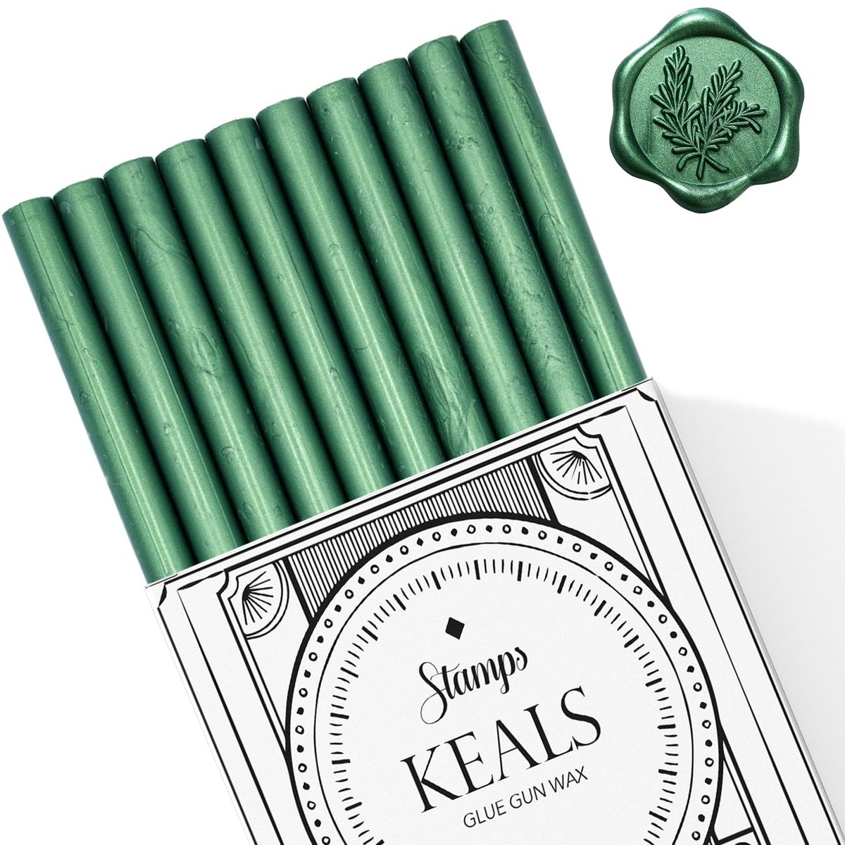 SnelShoppen - Pack van 10 Wax Seals, Vintage Seal voor Bruiloften, Verjaardagskaarten, Cadeaukaarten, Brieven, Ecologisch Veilig, 11mm Diameter, Emera