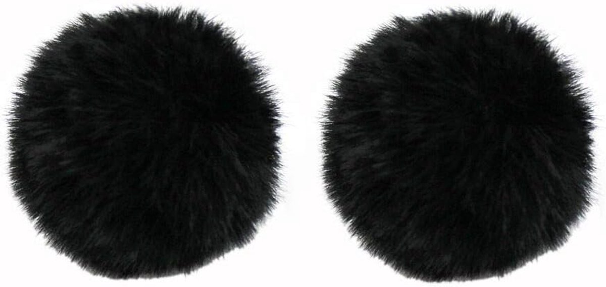 SnelShoppen - Lavalier Windmuff 2-pack - Furry Windshield voor Lapel Microfoon - Winddicht & Geluidskwaliteit Verbeterend - 1cm, Zwart - Perfect voor
