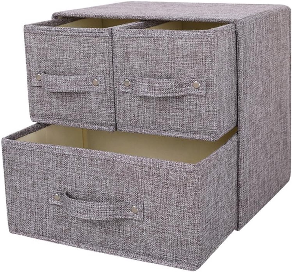 SnelShoppen - Opbergdoos met Handgreep en Deksel - Vouwbare Organizer voor Sokken, Ondergoed, BH's, Stropdassen, Sjaals - 100% Polypropyleen Vilt en K