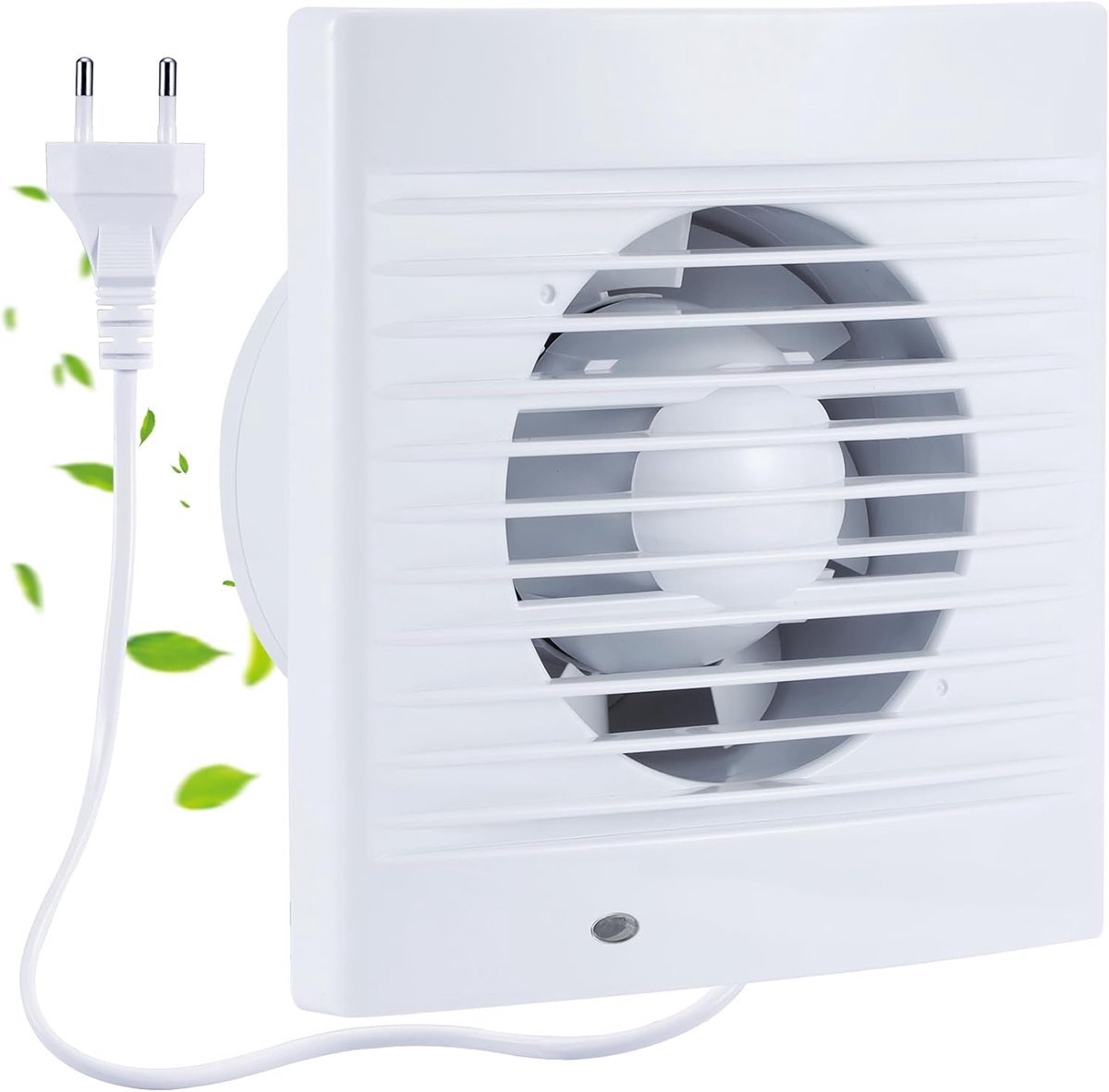 SnelShoppen - 100mm Afzuigventilator Keuken, 120m³/h IPX2 Waterdichte Badkamer Ventilator met Terugslagklep, 1m EU Netkabel voor Badkamer en WC