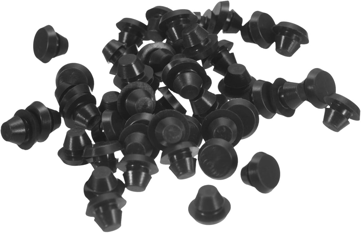 SnelShoppen - 50pcs Silicone Stopper Rubber Stops voor Gaten 5-5.5mm - Waterdichte Zwart Siliconen Stoppen voor Meubels, Hoofddiameter 9.8mm, Hoogte 7