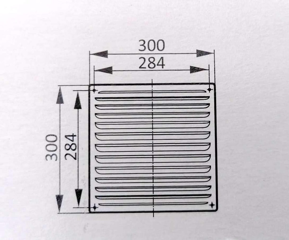 SnelShoppen - Ventilatierooster 300 x 300 mm Met Insectennet, Duct Extractie, Vochtregulatie, Metalen Rooster, Zinkgrijs, Voor Keuken, Badkamer, Tuin