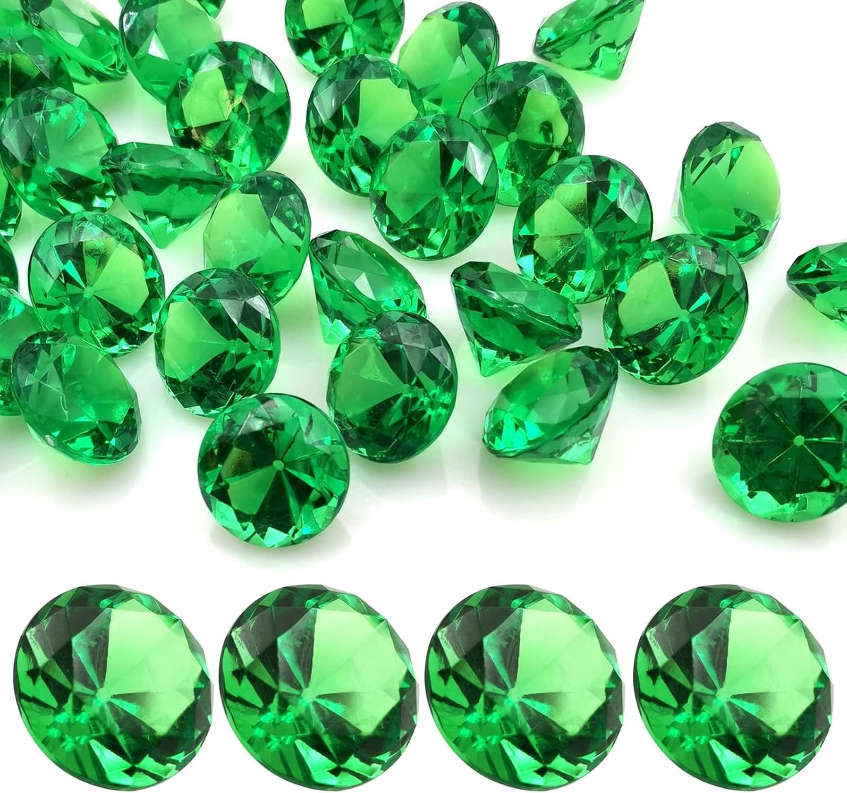 SnelShoppen - Kids Gemstones Groene Acryl Diamanten 25mm Decoratieve Diamanten Acryl Edelstenen Nepproducten voor Vazen Bruiloft Vazen Tafel Decoratie
