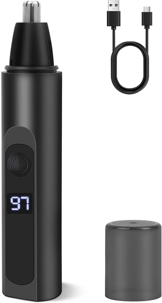 Thijox - Professionele Neus- en Oorhaartrimmer, Oplaadbaar via USB, LED-Voedingsindicator, Pijnloze Wenkbrauw- en Gezichtshaartrimmer, Unisex, Multifu