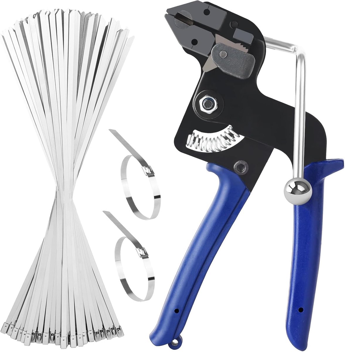 SnelShoppen - 100 RVS Kabelbinders en Kabelbinder Pliers - Roestvrij Staal 4.6 x 300 mm - Sterk en Duurzaam voor Industrieel en Agrarisch Gebruik