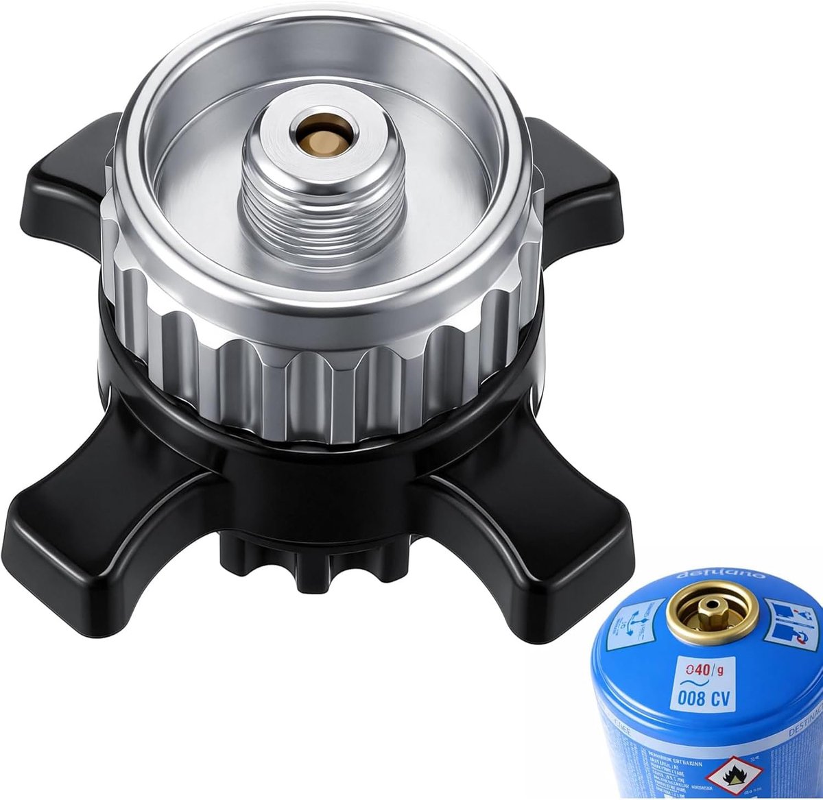 SnelShoppen - Gaskartuschen Adapter voor Campingaz CV Easy Clic, EN417 Schraubventil, Brass & Metalllegierung, Ideaal voor Camping & Outdoor-Kocher
