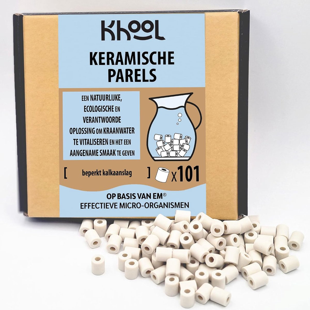 SnelShoppen - 101 Natuurlijke EM Keramische Balletjes | Waterfilter voor Kraan en Karaf | Verbeter de Smaak van Water | Anti-Lime | 10mm voor Huishoud