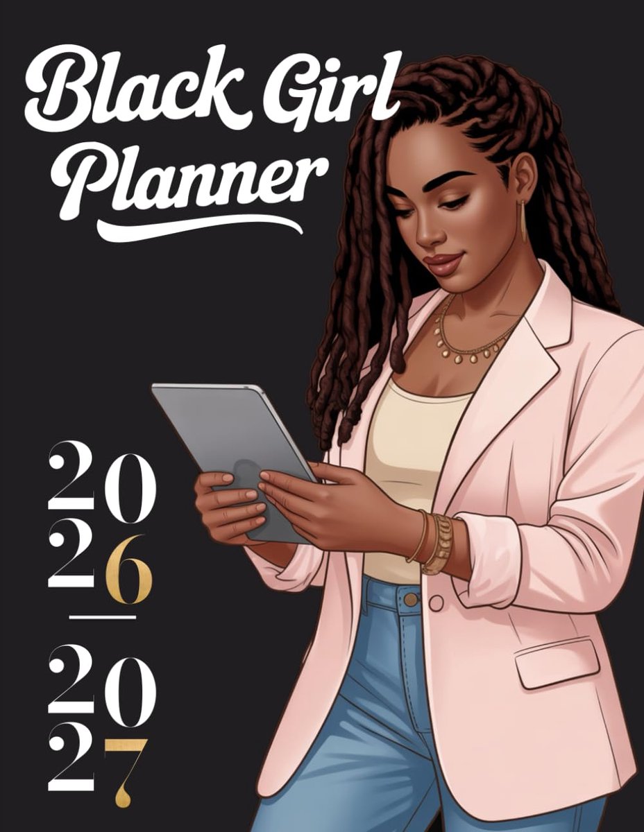 SnelShoppen - 2026-2027 Grote Print Black Girl Planner | Twee-Pagina Organizer met Feestdagen en Inspirerende Citaten voor Afro-Amerikaanse Vrouwen |