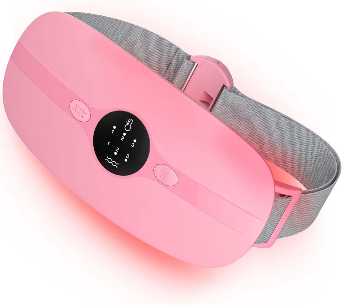 SnelShoppen - Draagbare verwarmingskussen, menstruatie warmteband met 3 instelbare temperatuur- en vibratiemodi, pijnverlichting voor rug, buik en maa