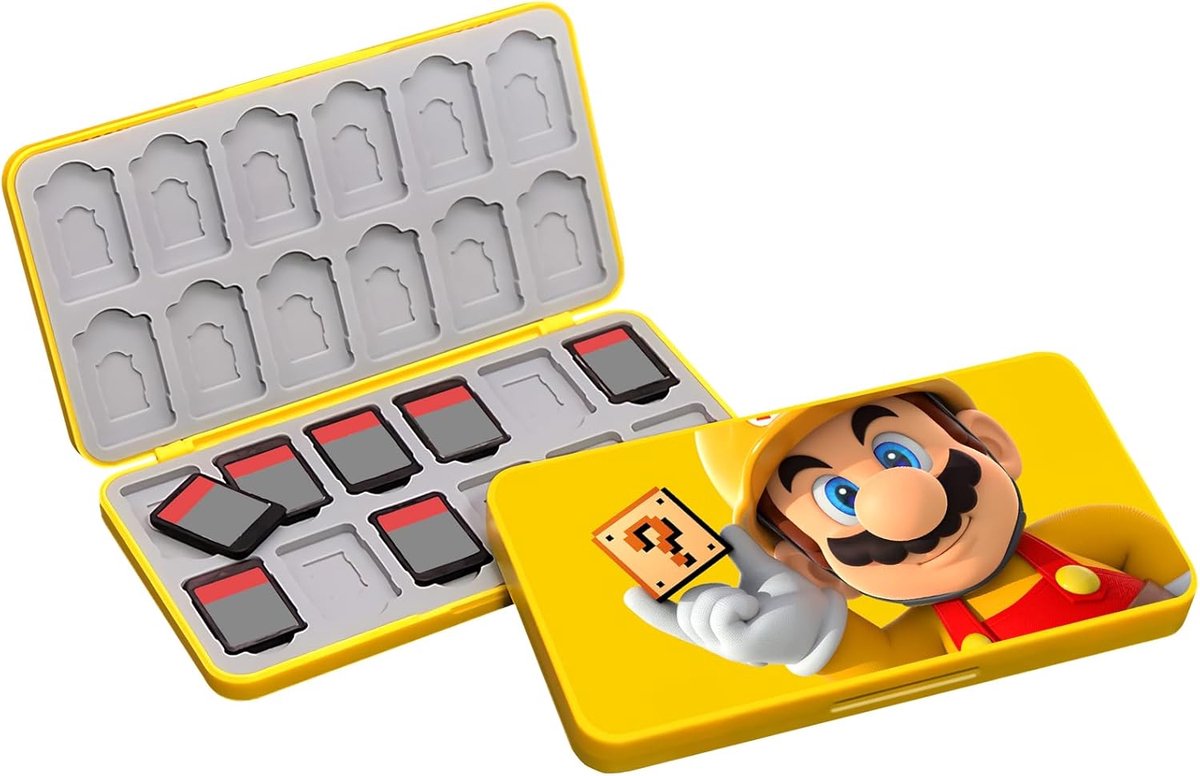 SnelShoppen - Switch Games Opbergtas met 24 Spelkaarten en 24 Micro SD Kaarten, Zachte Silicone Voering, Magnetische Sluiting, Hoogwaardige ABS Buiten