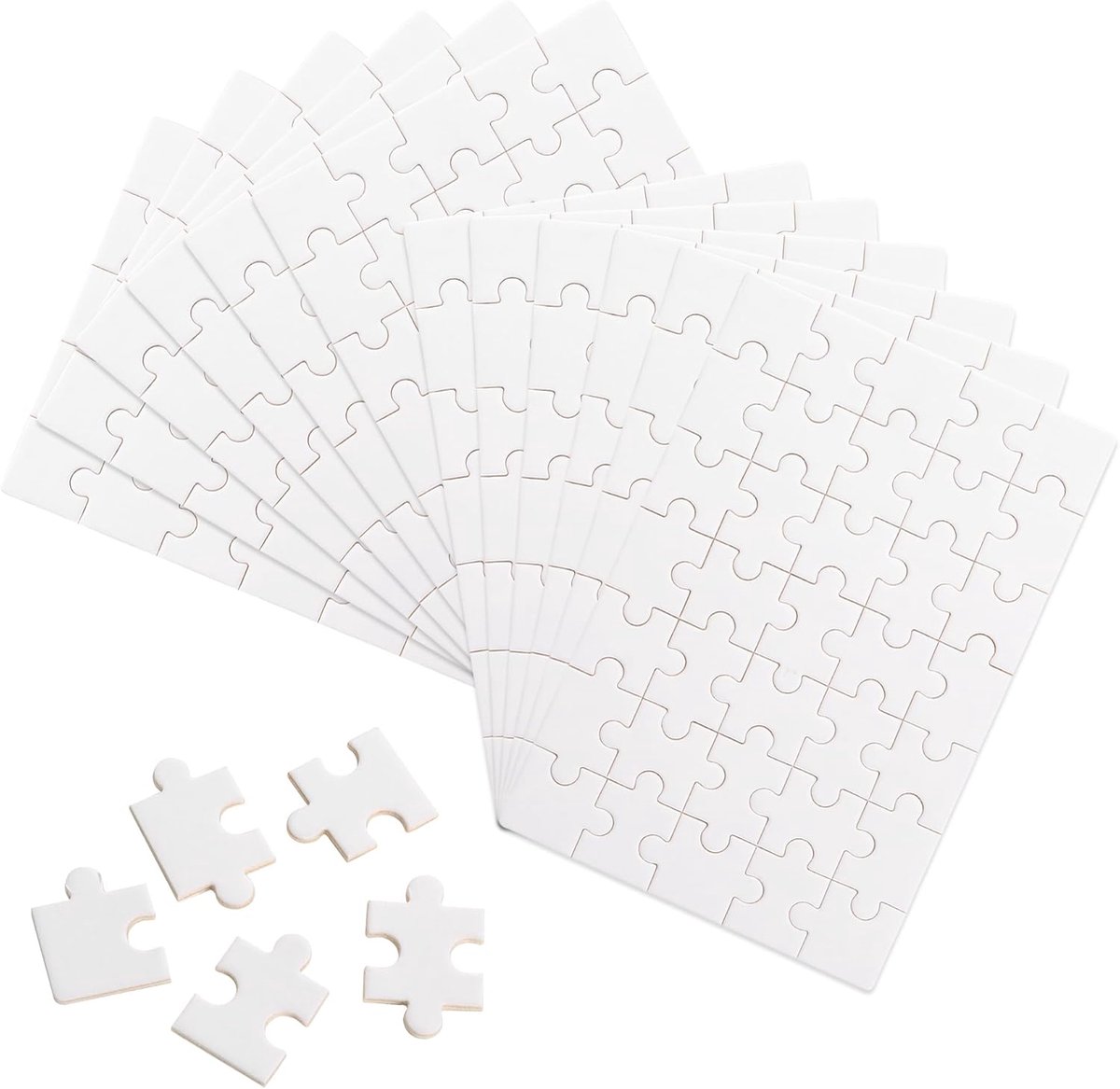 SnelShoppen - 12 Stuks DIY Puzzel Blanko 15 x 20 cm Houten Puzzels voor Kinderen - Persoonlijke Puzzels voor Verjaardagsfeestjes en Creatieve Activite