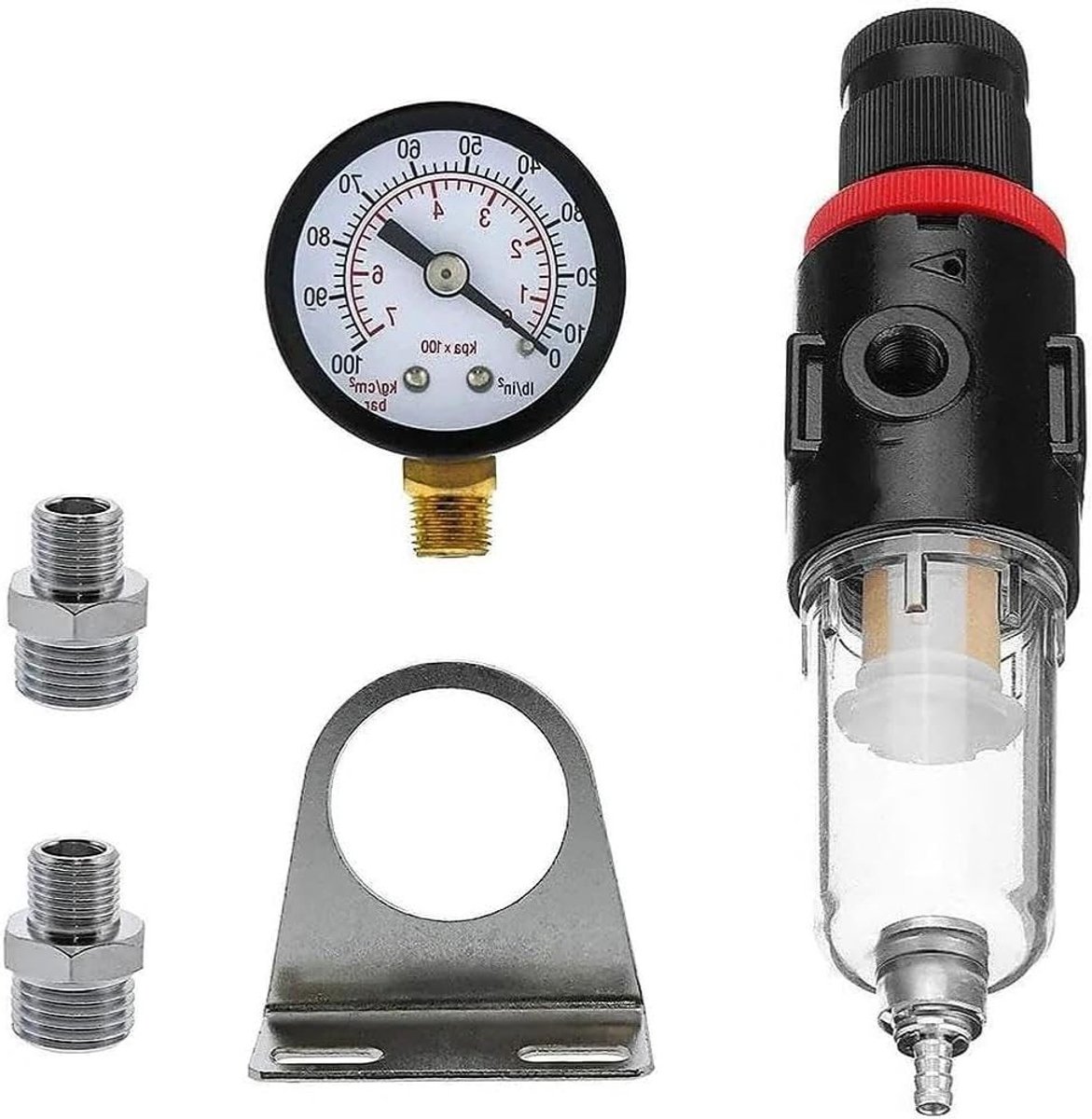 Airbrush compressor drukregelaar met waterfilter en vochtmeter voor optimale prestaties AFR-2000