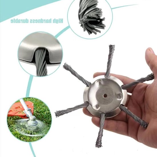 Set van 2 Staalkop Trimmerkoppen 15cm voor Onkruidborstel Gazonmaaier van Merkloos	 — afbeelding 2