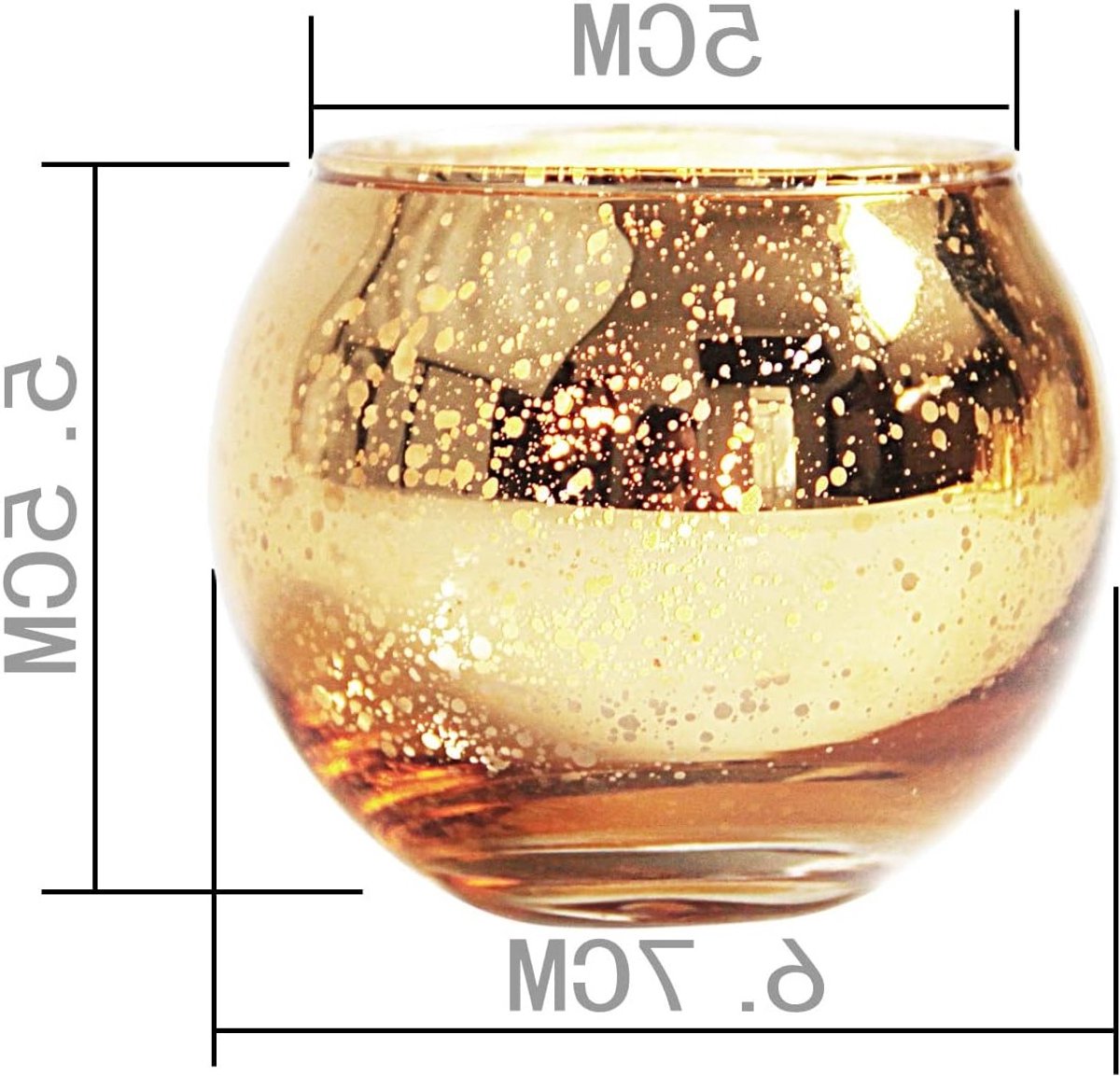 Ronde gouden theelichthouders van 12 stuks, speckled bullet glas, perfect voor woningdecoratie, tafelaankleding en feestversiering