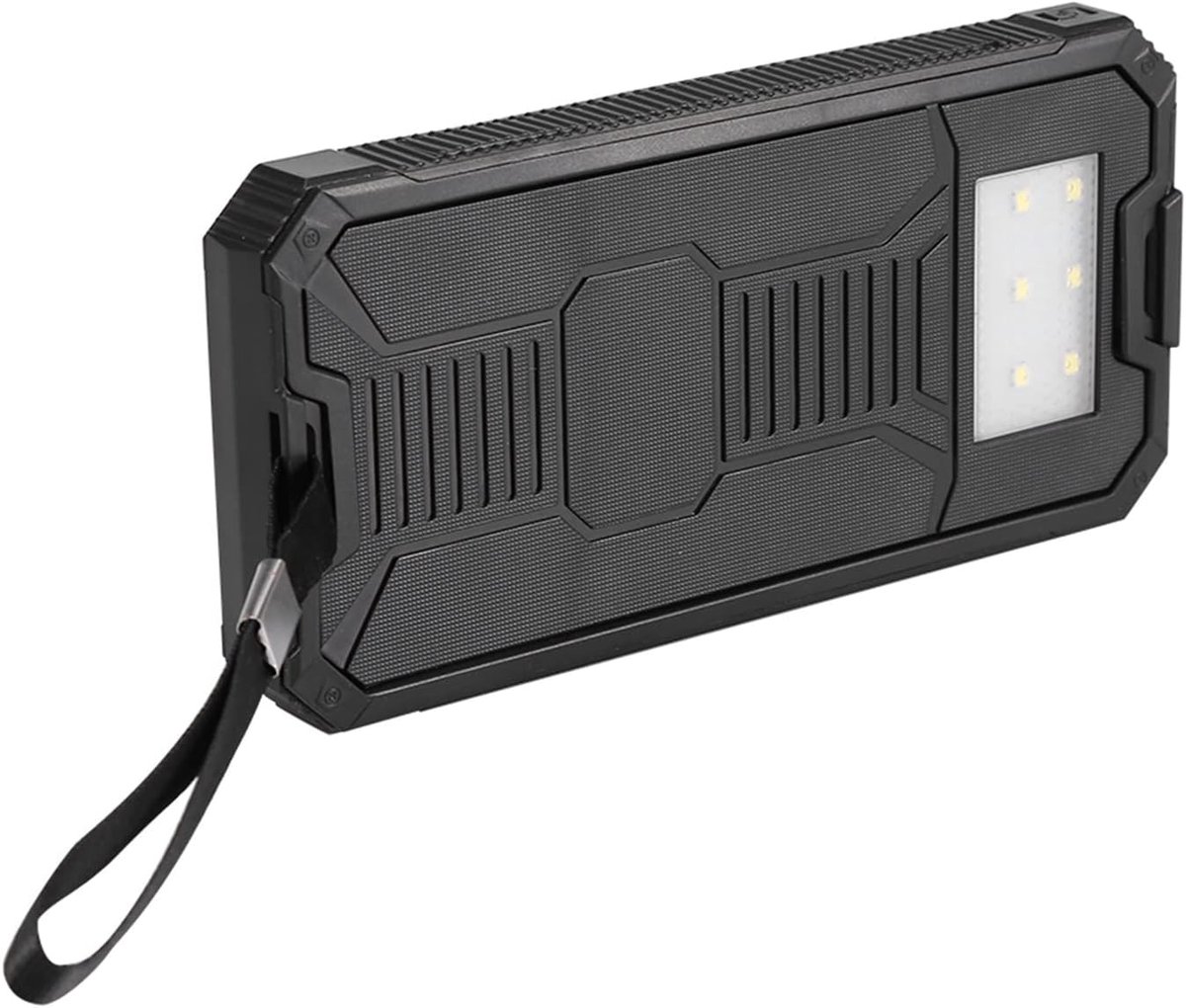 SnelShoppen - Portable Charger Dual USB Solar Panel Charger 8000mAh/10000mAh Snelle Lading voor Camping, Wandelen, Noodsituaties - Zwart