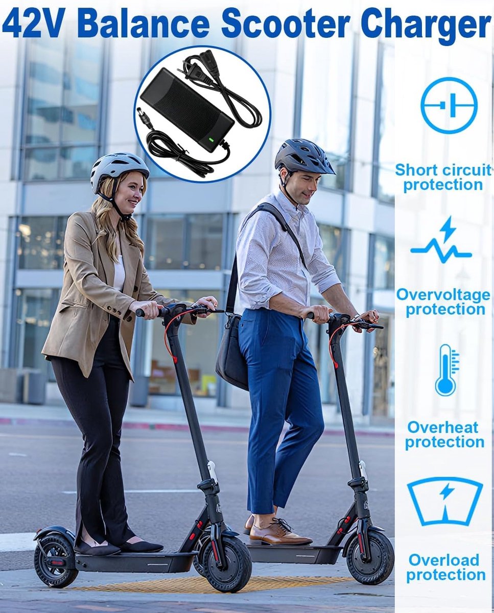 SnelShoppen - E-scooter Oplaadkabel voor M365, Ninebot E25, ES1, ES2, ES3, en meer - 36V Li-ion Oplader voor Elektrische Steps - Compatibel met Divers