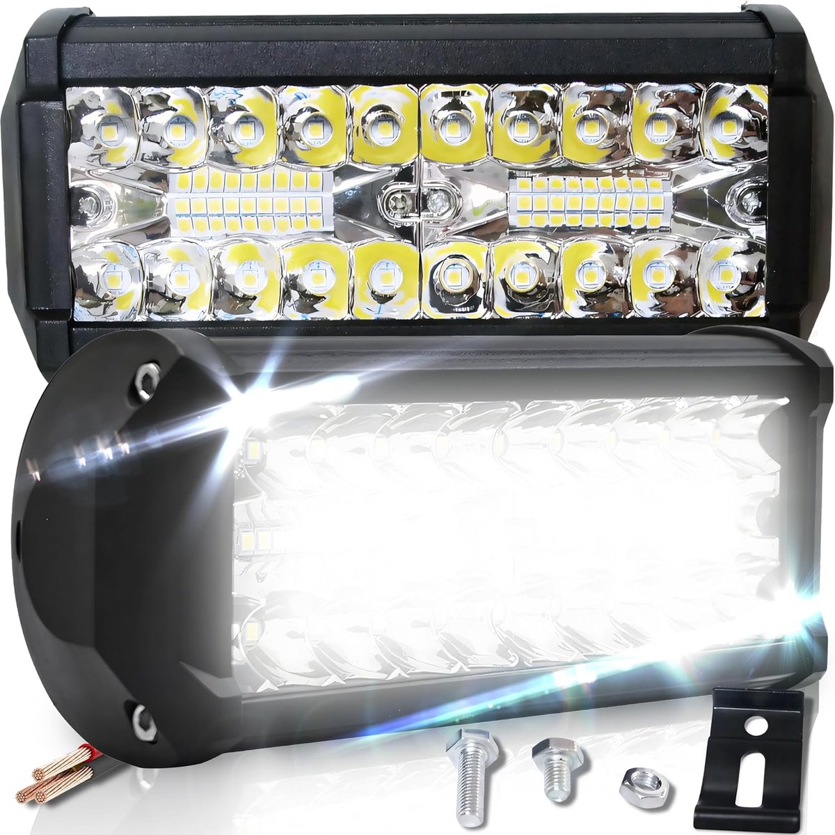 SnelShoppen - LED Werklamp 40 LED Extra Floodlight 8000 Lumen 120W Reflector voor Tractor SUV Offroad Halogeen Nachtverlichting