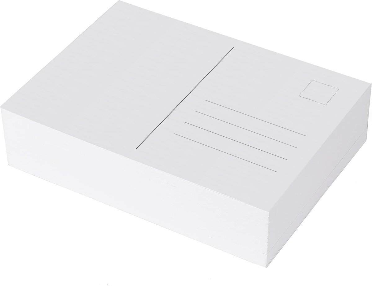 SnelShoppen - 100 Blanco Ansichtkaarten Wit DIN A6 - Hoogwaardige Kunstdrukpapier Postkaarten voor Creatief Knutselen, Individuele Ansichten, Tekenen