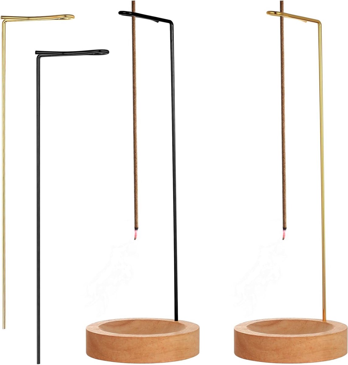 Houten Incense Stick Houder Set van 2, Ideaal voor Meditatie, Aromatherapie en Reiki Accessoires