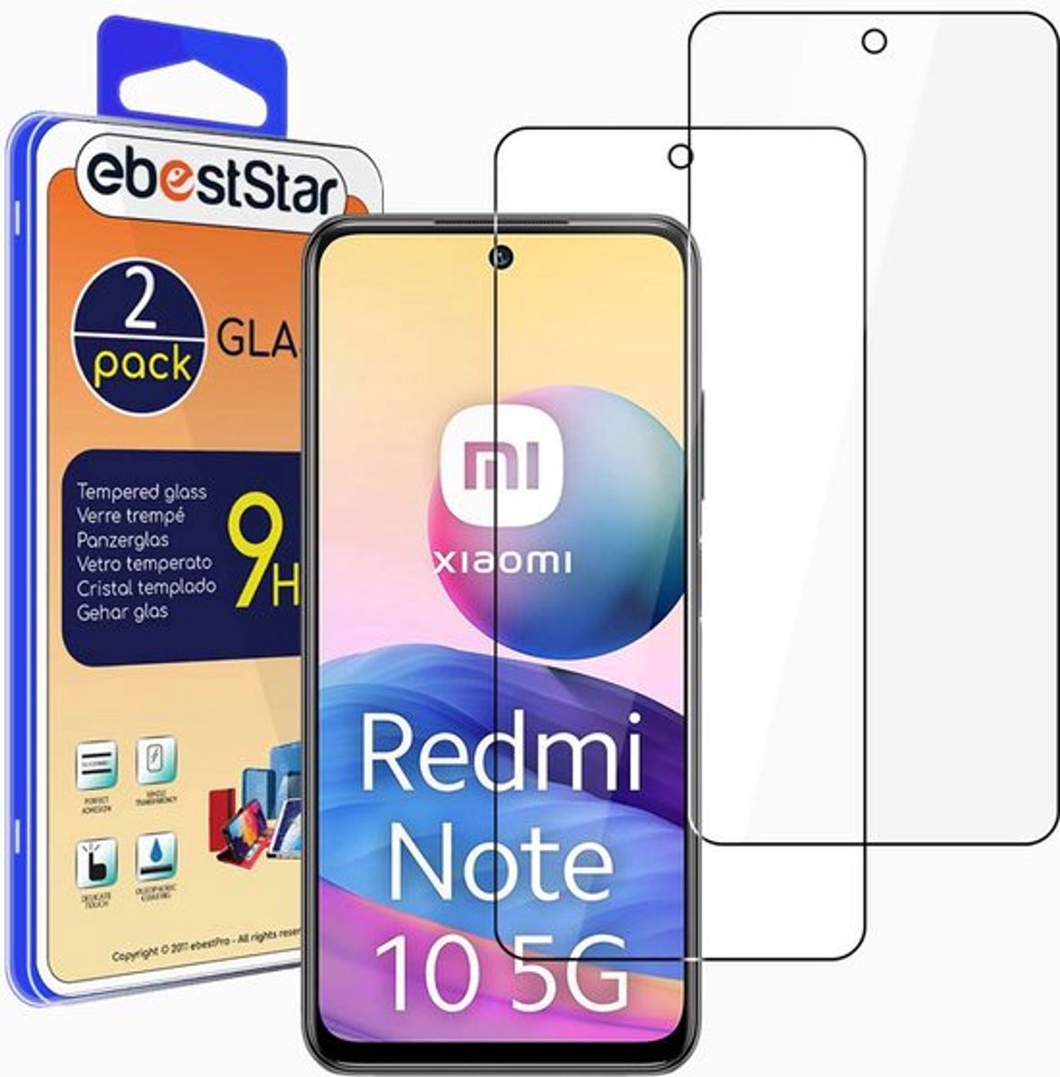 ebestStar - {2 Stuks} Gehard glas geschikt voor Xiaomi Redmi Note 10 Pro, Screen Protector Cover, Schermbeschermer Tempered Glass