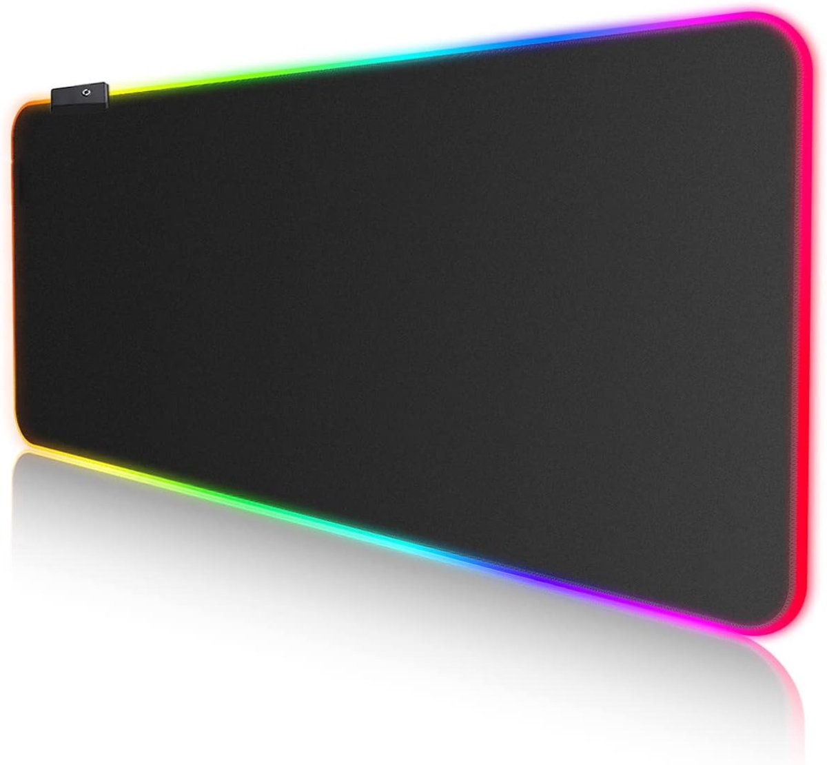 grote gaming-muismat (800 x 300 x 4 mm), RGB-muismat, dikke verlengde zwarte bureaumat voor toetsenbord en muis, waterdichte pc-gamingsetup-accessoires en bureaugadgets met antislip