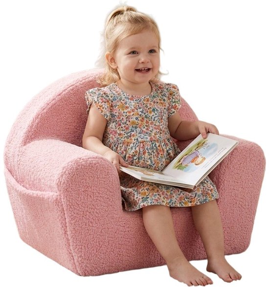 New Baby Teddy kinderfauteuil Roze Boucle - Kinderstoel — afbeelding 3