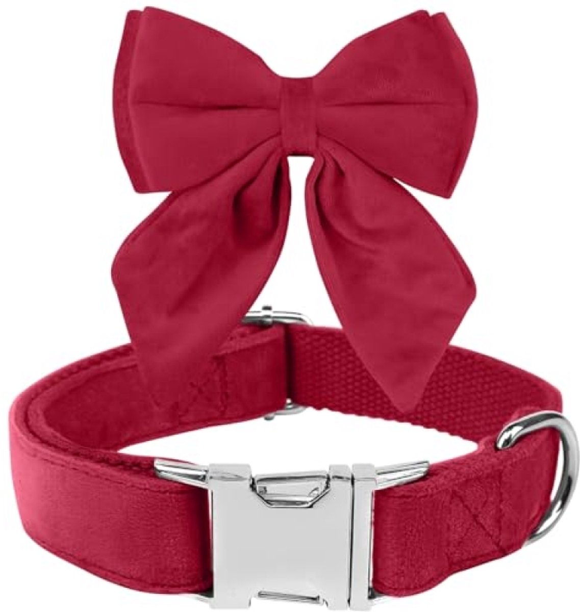 Osamix Vlinderdas Hondenhalsband - Comfortabel Verstelbaar Afneembaar - Rood - Large
