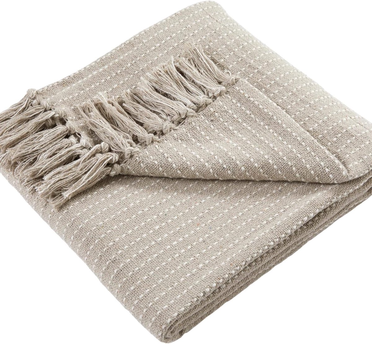 Home - Quinn - 100% gerecycled katoen plaid - 130 x 180cm in natuurlijk