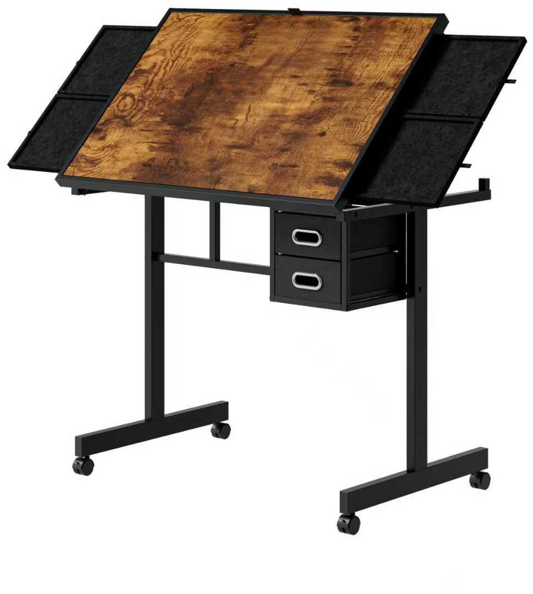 YYchan bureau - wit - 90 x 60 x 80 cm - met lade - met opbergruimte - met wielen