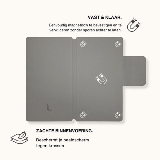 Lunso ReMarkable Paper Pro Move Slim magnetisch sleepcover PU leer hoes - Zwart van Lunso — afbeelding 5