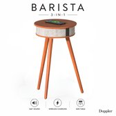 Doppler Barista SoundTable - Bluetooth Speaker Tafel & Bijzettafel met Draadloze Oplader - 360° Stereo Geluid - Bluetooth 5.4 - Donker Hout