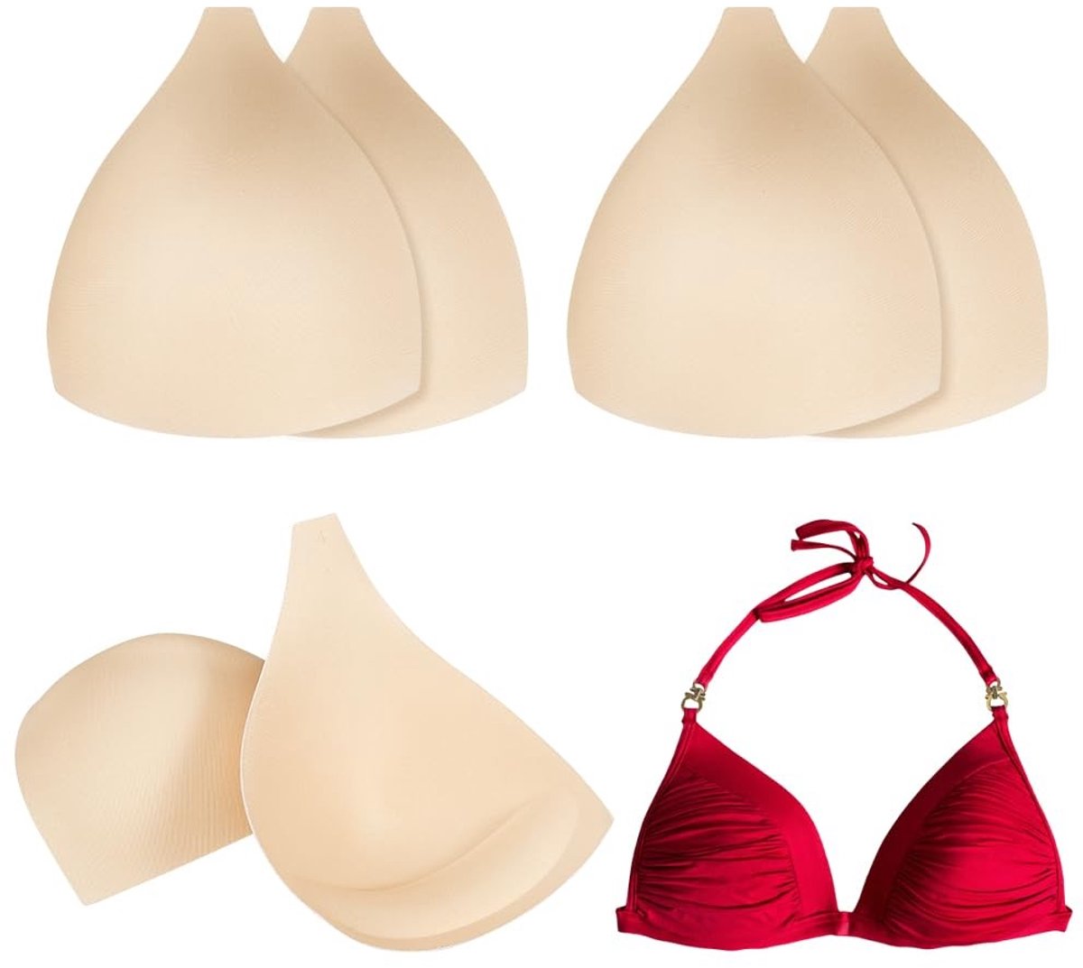 Dailygoods- Beha-cups 4 Paar - Driehoekige Inzetstukken - Lingerie Pads - Sportbeha Inzetstukken - Waterdicht - Ademend Materiaal