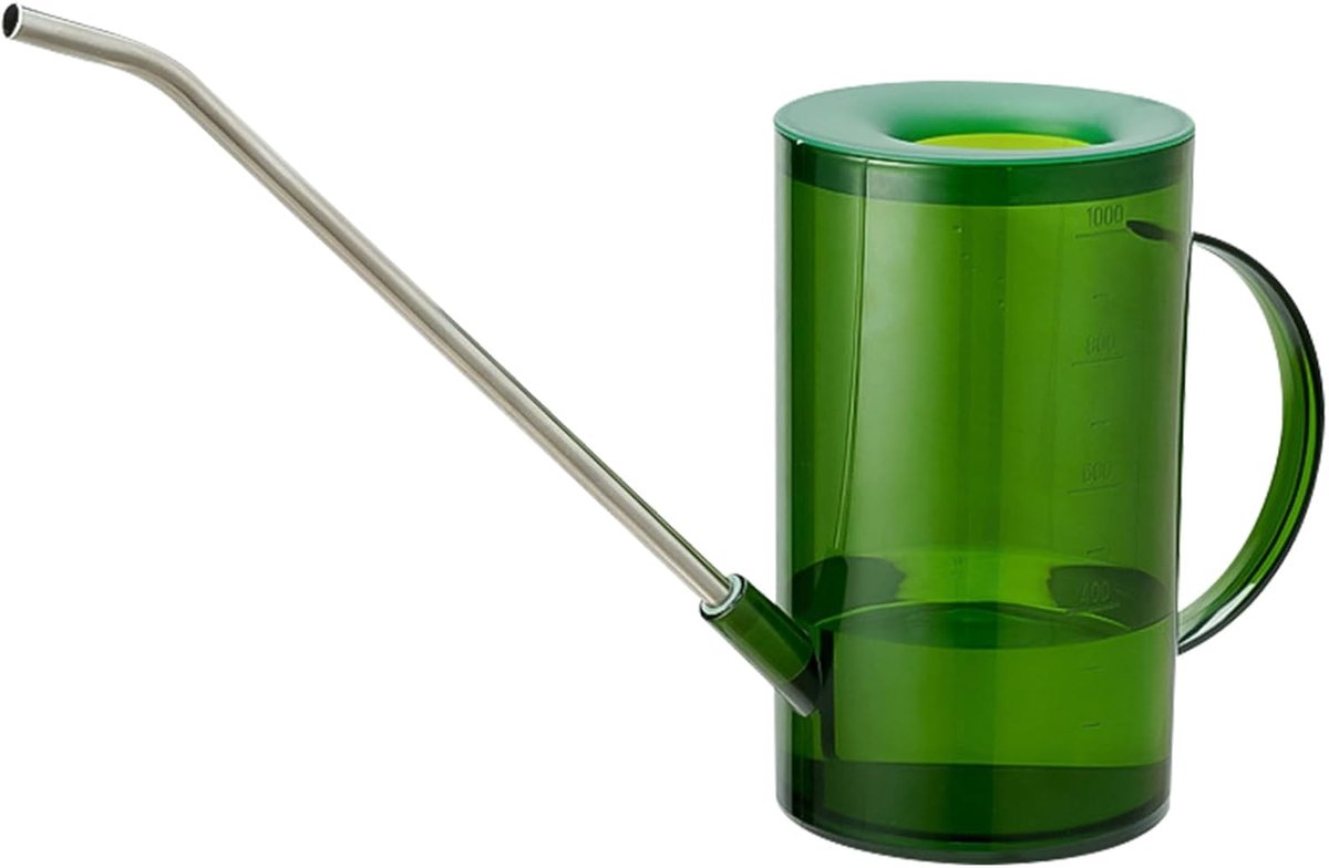 Gieter voor kamerplanten met lange tuit, plantengieter, kleine gieters, indoor gieters voor kamerplanten, bloemen, vetplanten, 1 l (groen)