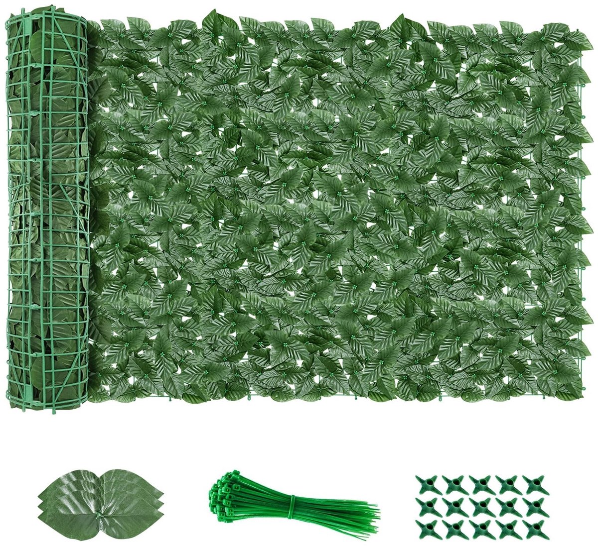 Dailygoods- Kunstheg 100 x 300 cm - Inkijkbescherming - Kunstheg met bladeren - Duurzaam - UV-bescherming - Realistische uitstraling - Privacy Scherm