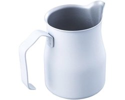 Melkkannetje Roestvrij Staal - Opschuimkan Barista - Melk Opschuimen - Nauwkeurige Schenktuit - 350 ml - Wit