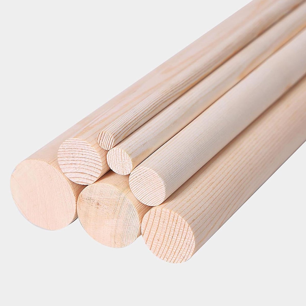 Houten deuvelstaven - Ronde stokken - Ambachten en DIY - Stevig hardhout - 25 cm diameter - Natuurlijk hout