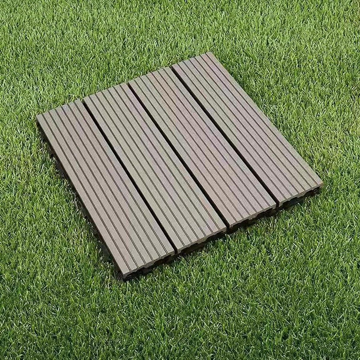 Terrastegels Houtcomposiet - Vloertegels Tuin - Buitenruimte Aankleden - Eenvoudig Kliksysteem - 30x30 cm - Grijs