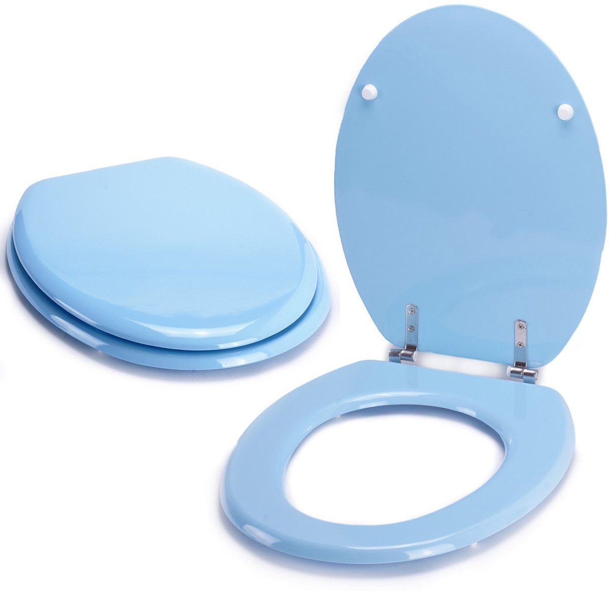 Omgoods - Hoogwaardige Toiletbril van MDF, Lichtblauw