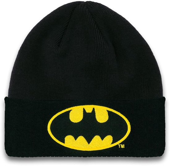Omgoods - Geborduurde Cuff Beanie met Batman Logo