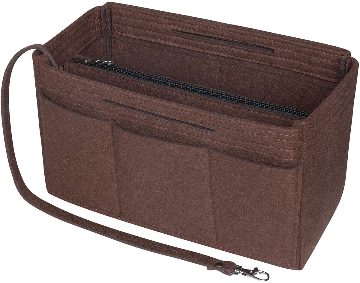 Omgoods - Vilten Handtasorganizer - Bag-in-Bag voor Speedy 25-40 en Neverfull - Koffie - Medium 25x13x15CM