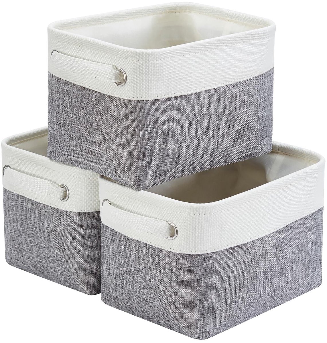 Omgoods - Set van 3 Vouwbare Canvas Opbergdozen met Handvatten