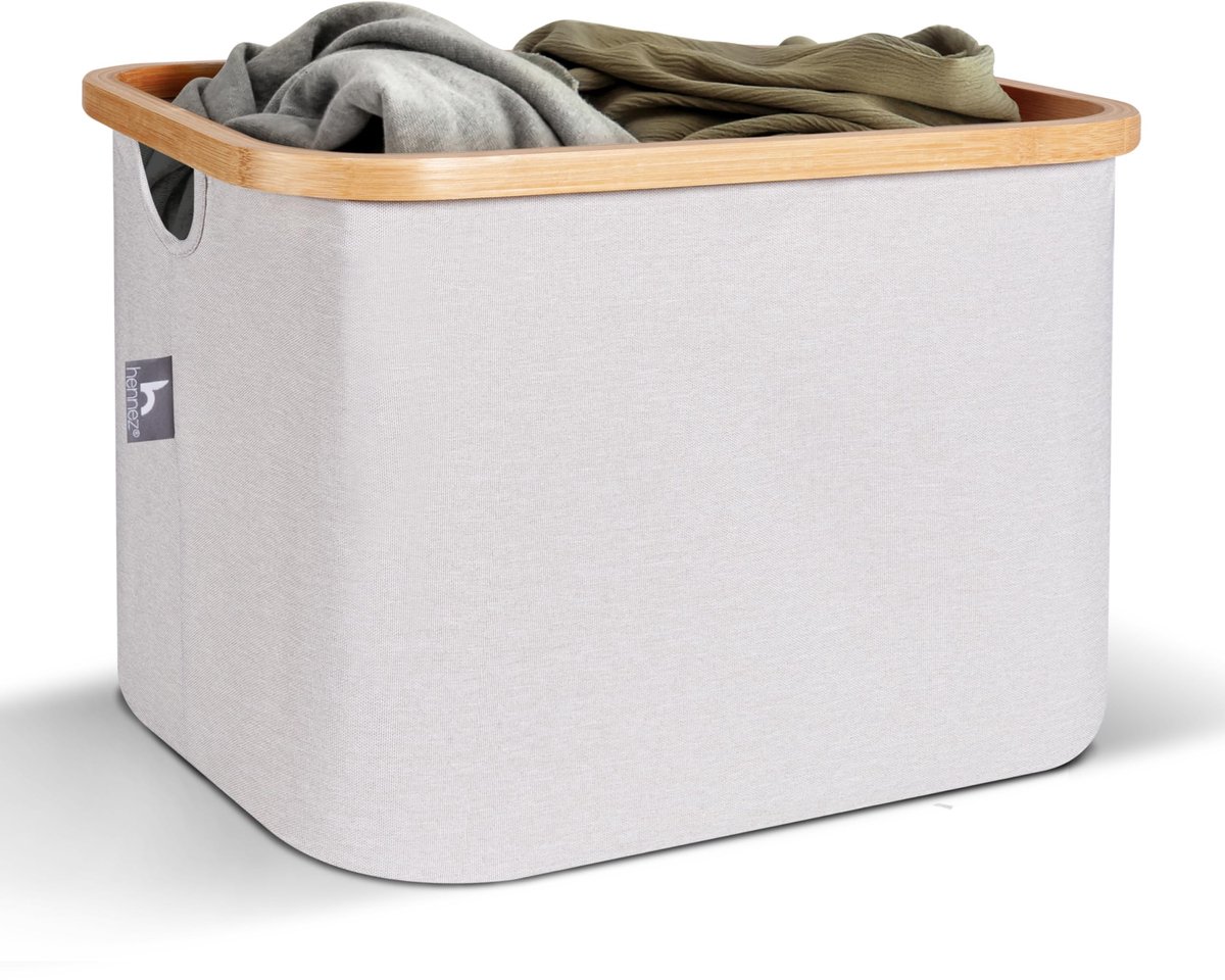 Omgoods - Vouwbare Wasmand - 40 Liter Beige Opslag en Organizer