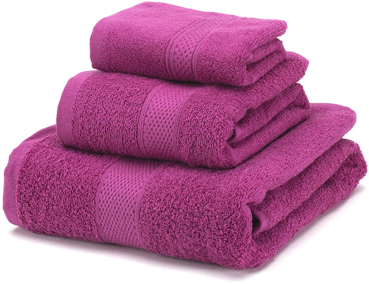 Omgoods - 3-delige Handdoekenset 100% Gekamd Katoen 450 g/m² Mauve
