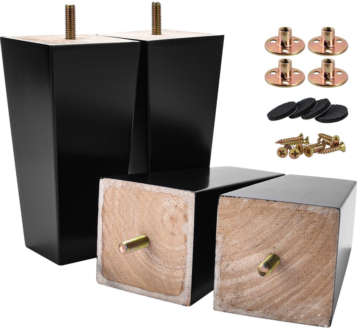 Omgoods - Set van 4 Houten Vervangende Meubelpoten voor Bank en Stoelen