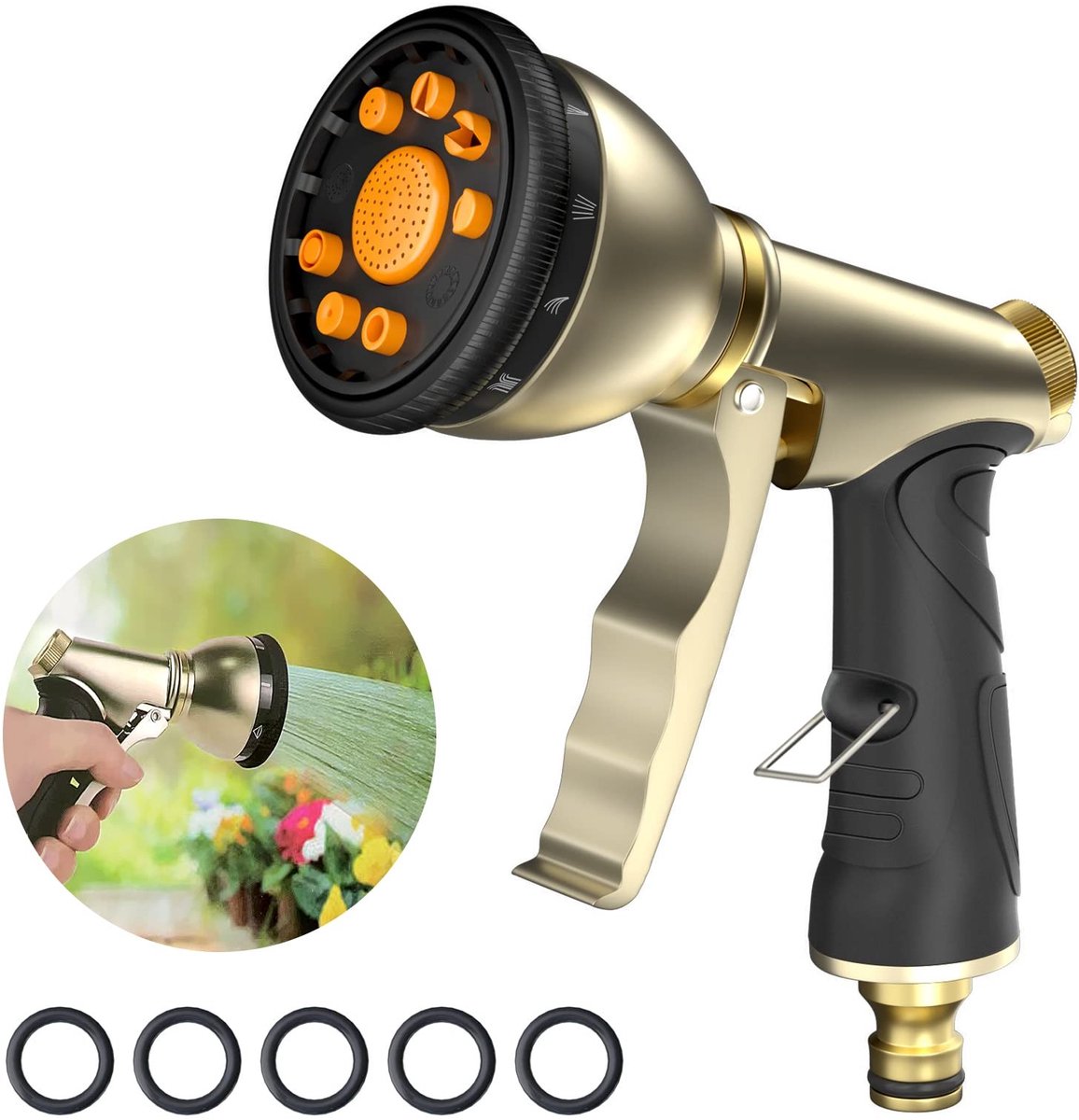 Omgoods - Tuinslang Spray Gun met Verstelbare Spuitkop en 9 Modi