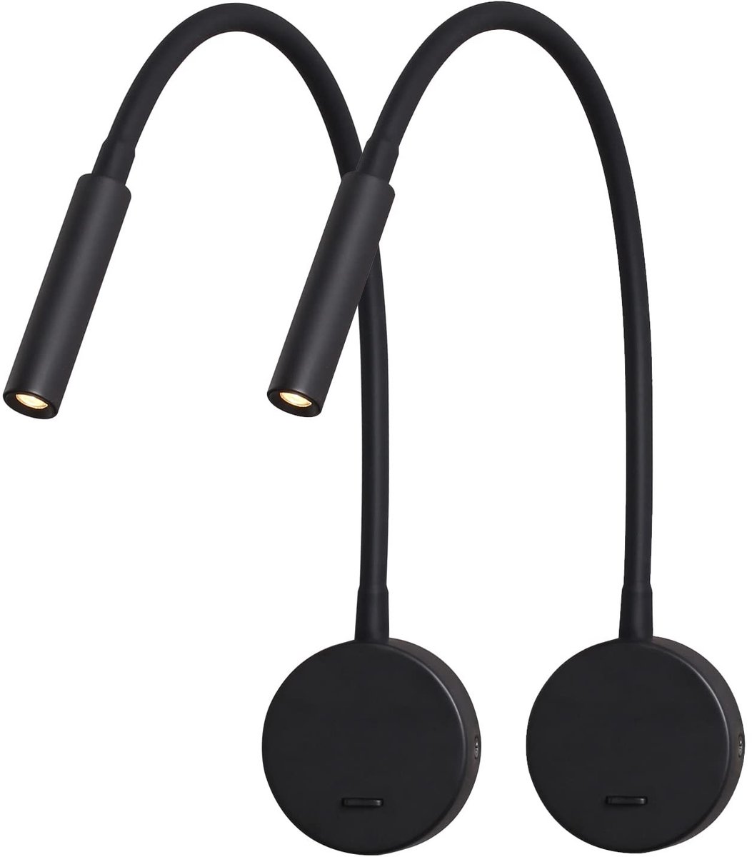 Omgoods - Wandleeslamp met Flexibele Gooseneck, 2 Pack