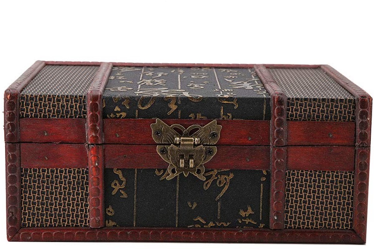 Omgoods - Houten Opbergdoos in Vintage Stijl 23 x 16 x 10 cm